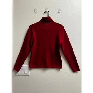 Sarah Spencer 100% Merino Wool Red Turtleneck Sweater Italian Yarn Size L